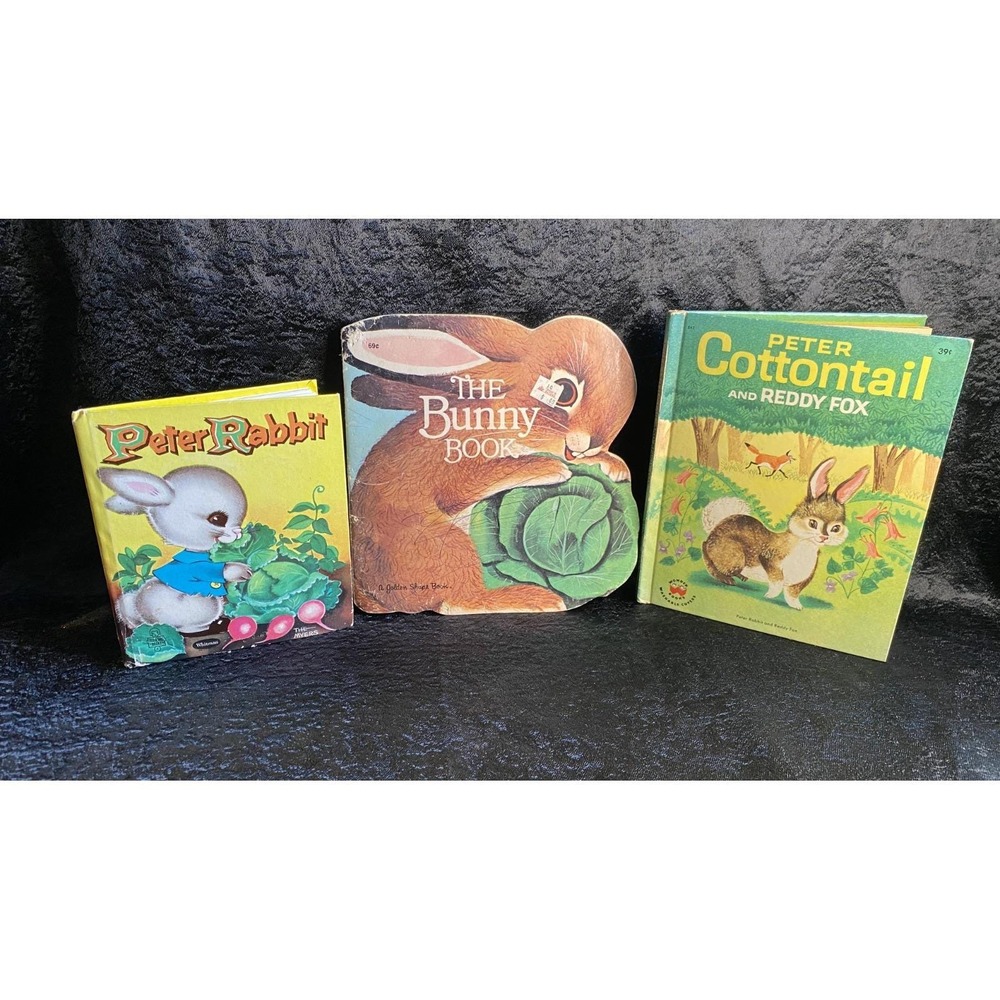 Vintage Children's Bunny Books Lot of 3 Peter Rabbit, Peter Cottontail, Bunny Bk